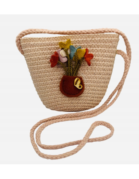 Torebka dziecięca Koszyczek pleciony Kwiatki Kwiat Koszyk dla dziewczynki