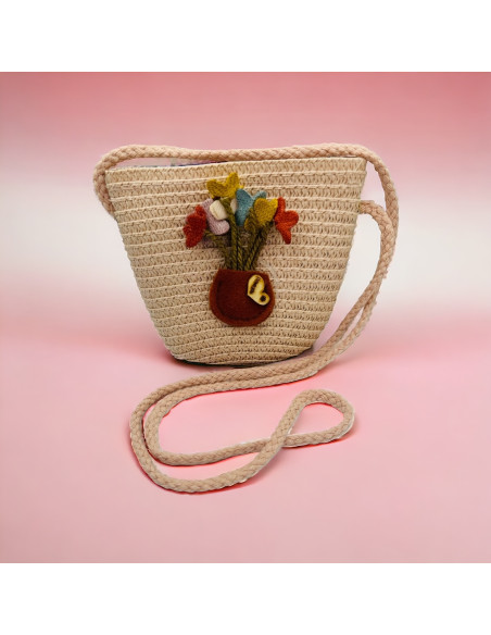 Torebka dziecięca Koszyczek pleciony Kwiatki Kwiat Koszyk dla dziewczynki