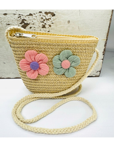 Torebka dziecięca Koszyczek pleciony Kwiatki...
