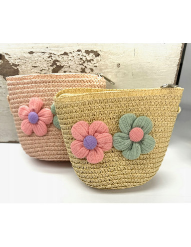 Torebka dziecięca Koszyczek pleciony Kwiatki...