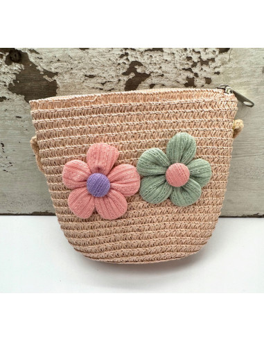Torebka dziecięca Koszyczek pleciony Kwiatki...