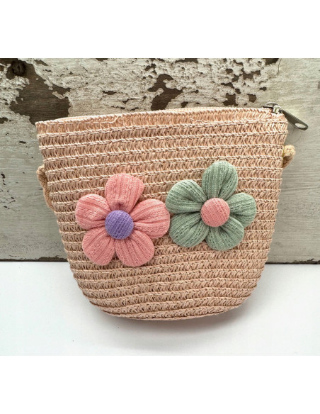 Torebka dziecięca Koszyczek pleciony Kwiatki Kwiat Koszyk dla dziewczynki