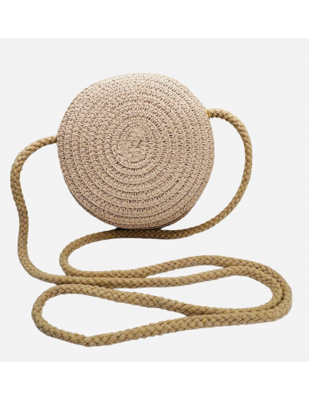 Torebka dziecięca Koszyczek pleciony Truskawki Pudrowy Róż