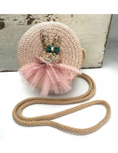 Torebka dziecięca Koszyczek pleciony Króliczek Kokardka... 2