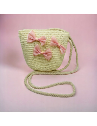 Torebka dziecięca Koszyczek pleciony Kokardki...