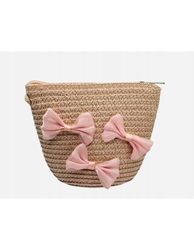 Torebka dziecięca Koszyczek pleciony Kokardki...