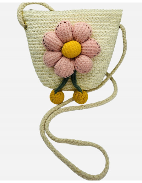 Torebka dziecięca Koszyczek pleciony Kwiatek Kwiat Koszyk dla dziewczynki
