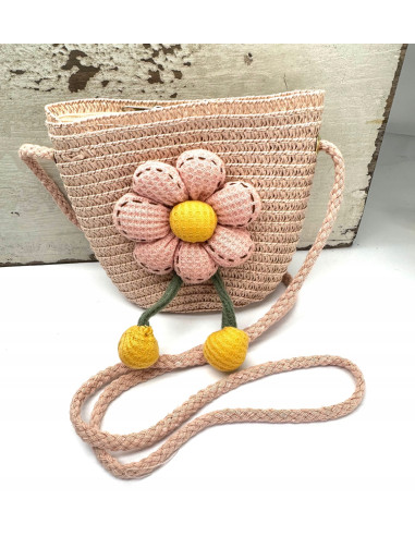 Torebka dziecięca Koszyczek pleciony Kwiatki...