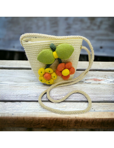 Torebka dziecięca Koszyczek pleciony Kwiatek Kwiat Koszyk dla dziewczynki