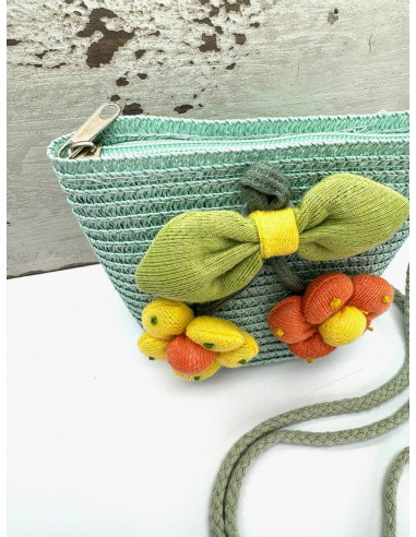 Torebka dziecięca Koszyczek pleciony Kwiatki...