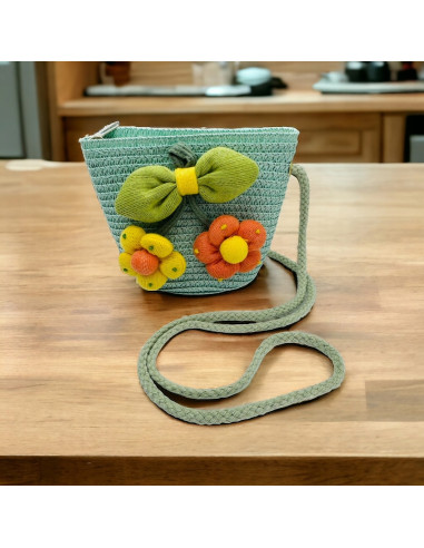 Torebka dziecięca Koszyczek pleciony Kwiatki...