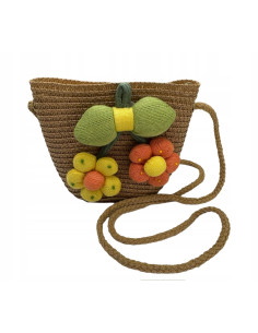 Torebka dziecięca Koszyczek pleciony Kwiatki Kwiat ciemny...