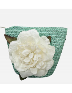 Torebka dziecięca Koszyczek pleciony Kwiatek Kwiat Turkus 2