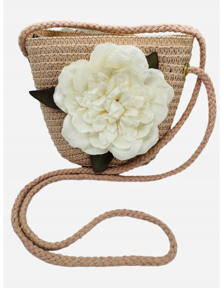 Torebka dziecięca Koszyczek pleciony Kwiatek Kwiat Pudrowy Róż