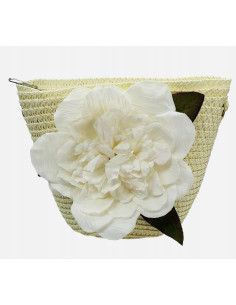 Torebka dziecięca Koszyczek pleciony Kwiatek Kwiat Ecru