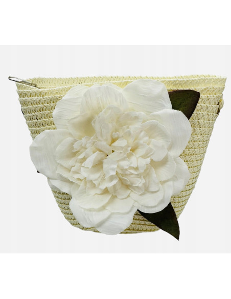 Torebka dziecięca Koszyczek pleciony Kwiatek Kwiat Ecru