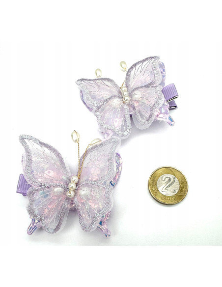 Spinki dla dziecka dziewczynki Motyle Lolita Accessories Zestaw 2 sztuki