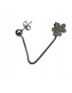 PODWÓJNY Kolczyk ze stali chirurgicznej z łańcuszkiem...