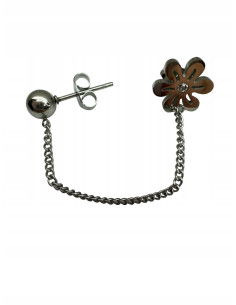 PODWÓJNY Kolczyk ze stali chirurgicznej z łańcuszkiem... 2