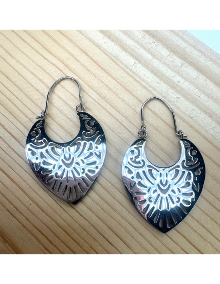 Kolczyki HAMSA ze stali chirurgicznej Lolita Accessories srebrne Judaica