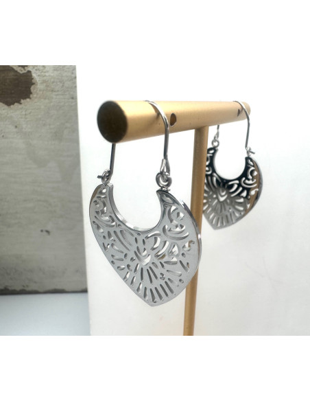 Kolczyki HAMSA ze stali chirurgicznej Lolita Accessories srebrne Judaica