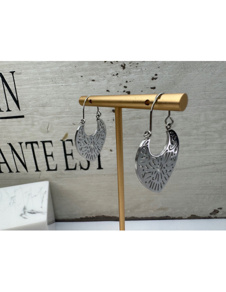 Kolczyki HAMSA ze stali chirurgicznej Lolita Accessories srebrne Judaica