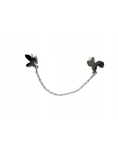 PODWÓJNY Kolczyk ze stali chirurgicznej z łańcuszkiem...