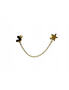 PODWÓJNY Kolczyk ze stali chirurgicznej z łańcuszkiem...