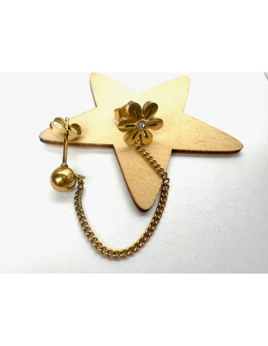 PODWÓJNY Kolczyk ze stali chirurgicznej z...