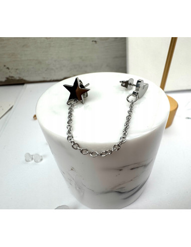 PODWÓJNY Kolczyk ze stali chirurgicznej z...