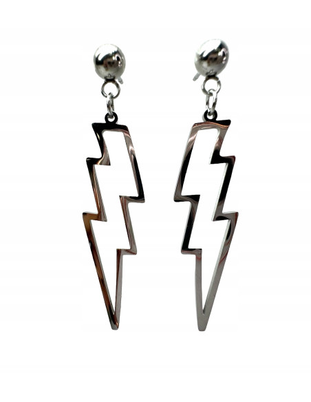 Kolczyki ze stali chirurgicznej BŁYSKAWICA Lolita Accessories srebrne