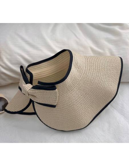 Daszek na głowę słomkowy pleciony przeciwsłoneczny Lolita Accessories