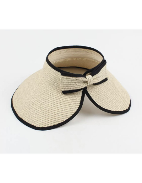 Daszek na głowę słomkowy pleciony przeciwsłoneczny Lolita Accessories