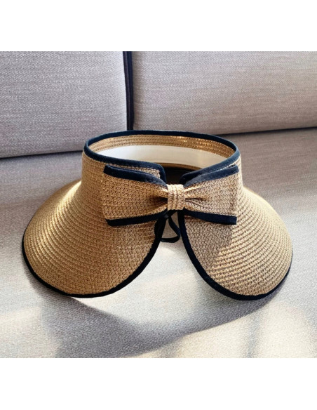 Daszek na głowę słomkowy pleciony przeciwsłoneczny Lolita Accessories