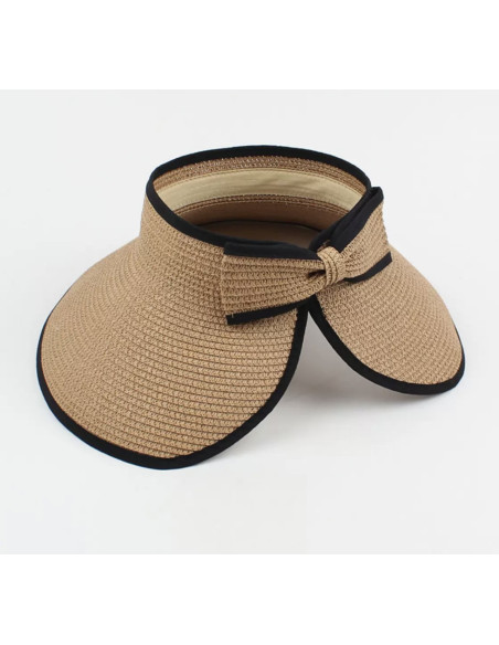 Daszek na głowę słomkowy pleciony przeciwsłoneczny Lolita Accessories