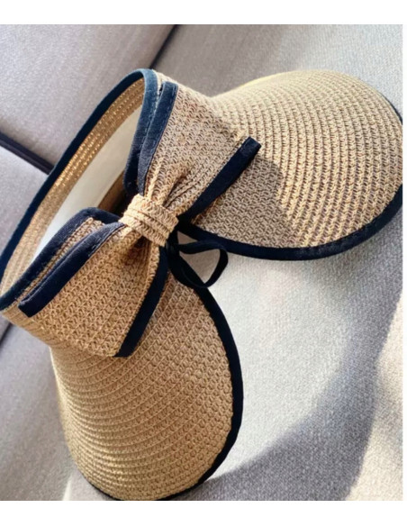 Daszek na głowę słomkowy pleciony przeciwsłoneczny Lolita Accessories