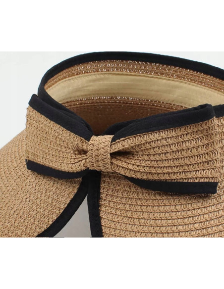Daszek na głowę słomkowy pleciony przeciwsłoneczny Lolita Accessories