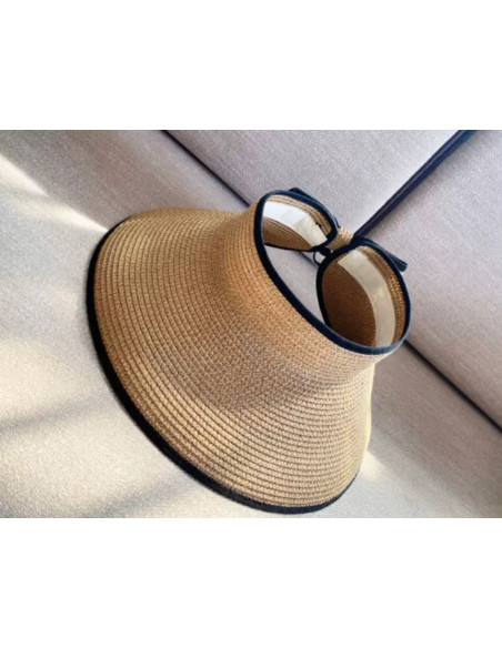 Daszek na głowę słomkowy pleciony przeciwsłoneczny Lolita Accessories