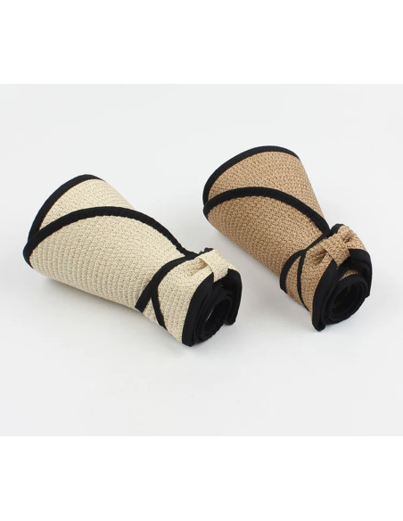 Daszek na głowę słomkowy pleciony przeciwsłoneczny Lolita Accessories