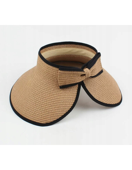 Daszek na głowę słomkowy pleciony przeciwsłoneczny Lolita Accessories