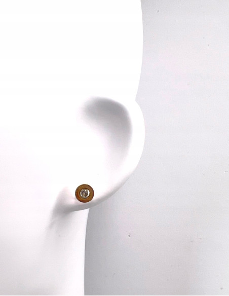 Kolczyki ze stali chirurgicznej Lolita Accessories złote z cyrkoniami