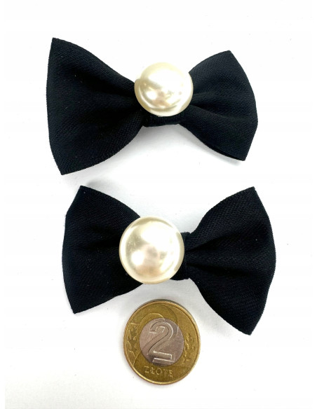 Spinki do włosów welurowe KOKARDKI z PERŁĄ Lolita Accessories 2 sztuki