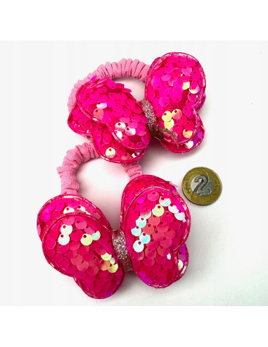 Gumki do włosów MOTYLKI MOTYLE CEKINY Lolita Accessories Zestaw 2 sztuki