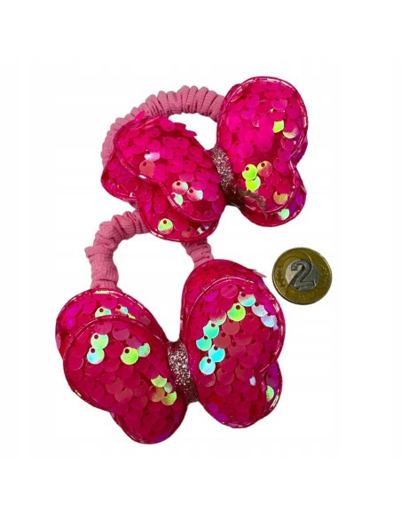 Gumki do włosów MOTYLKI MOTYLE CEKINY Lolita Accessories Zestaw 2 sztuki