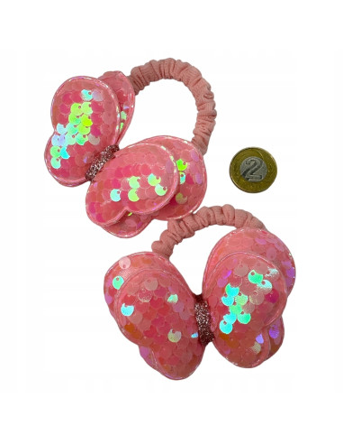 Gumki do włosów MOTYLKI CEKINY Lolita Accessories Zestaw 2 sztuki
