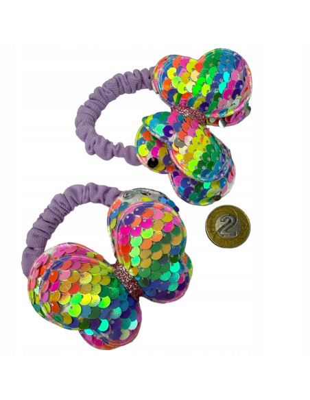 Gumki do włosów MOTYLKI CEKINY Lolita Accessories Zestaw 2 sztuki