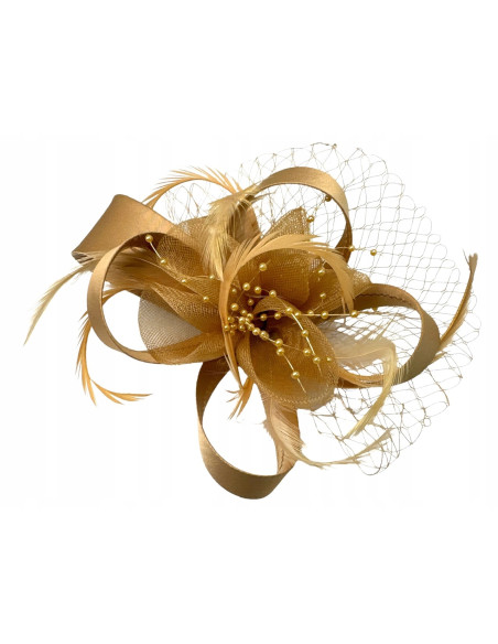 Fascynator na głowę KWIAT Stroik na głowę BEŻOWY Lolita Accessories