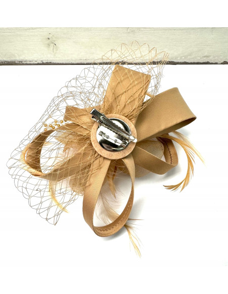 Fascynator na głowę KWIAT Stroik na głowę BEŻOWY Lolita Accessories