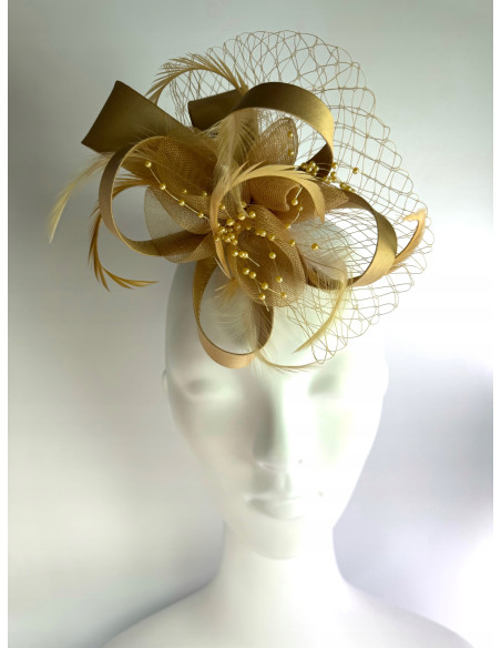 Fascynator na głowę KWIAT Stroik na głowę BEŻOWY Lolita Accessories