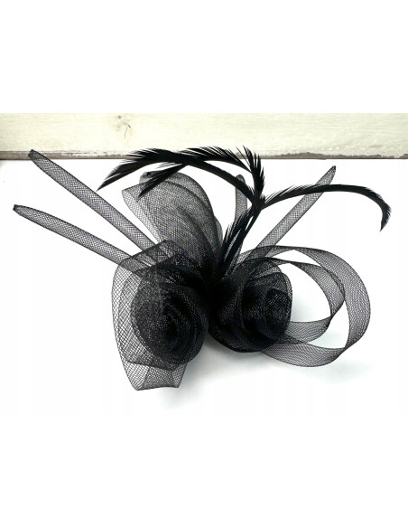 Fascynator na głowę KWIAT Stroik na głowę CZARNY Lolita Accessories